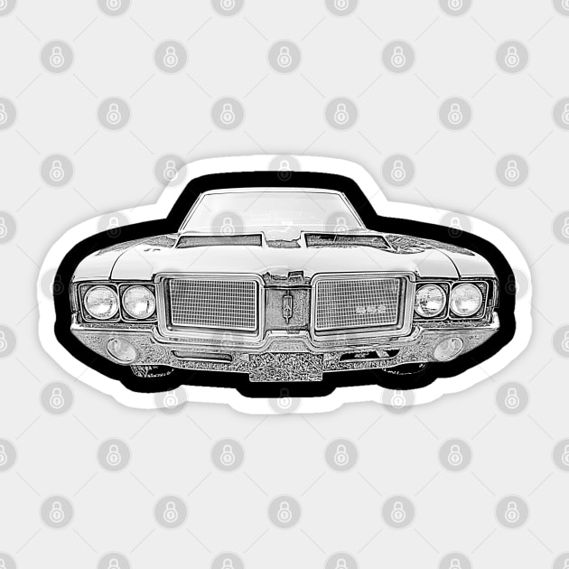 Oldsmobile 442 1960s-1970s classic muscle car Sticker by soitwouldseem